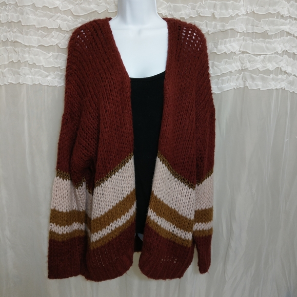Elan Sweaters - NWT Elan Loose Knit Soft Striped Cardigan Sweater